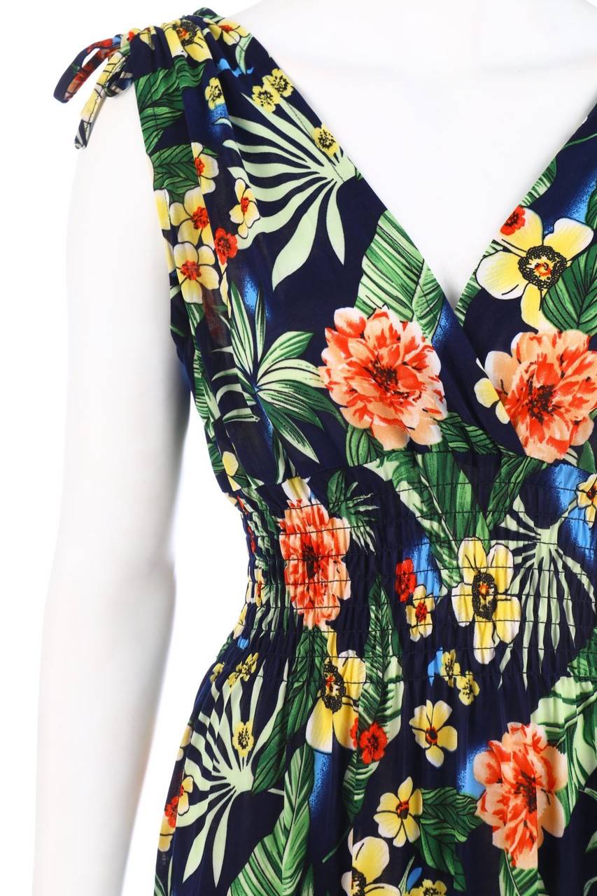 Carou Ohne Label Maxi-Kleid mit Blumen-Print Große Rabatte