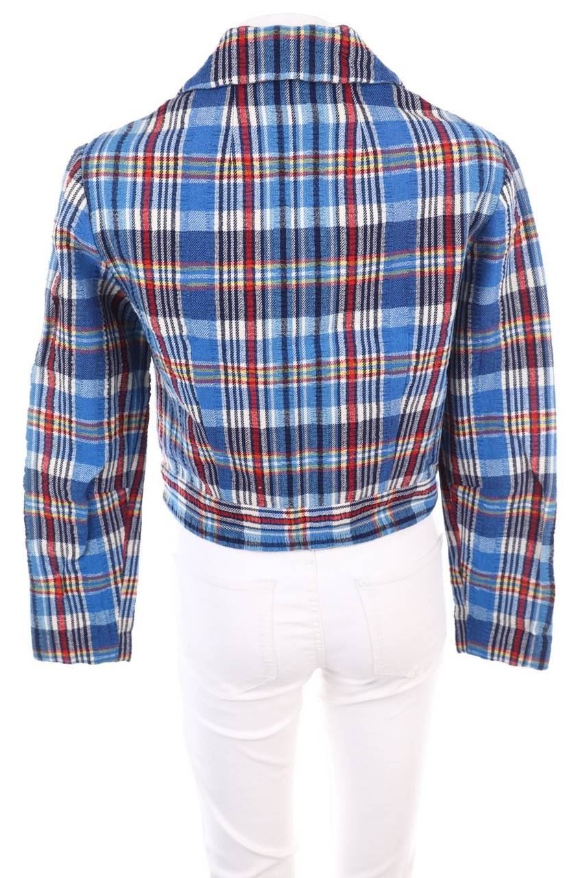 Carou VINTAGE Cropped-Jacke mit Tartan-Muster Saisonale Angebote