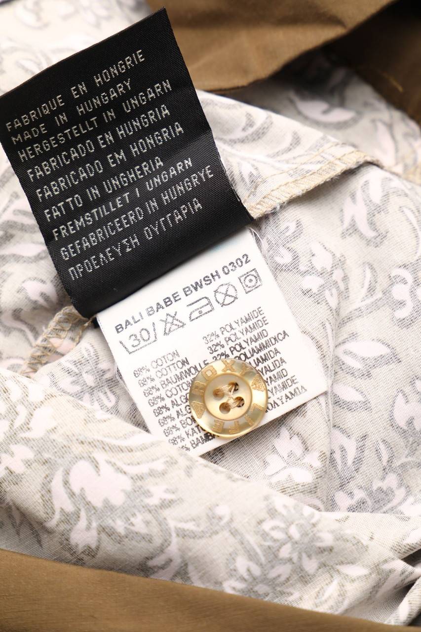 Carou QUIKSILVER Print-Vintage-Hemd-Bluse mit kurzem Ärmel Kauf eins, bekomm eins gratis
