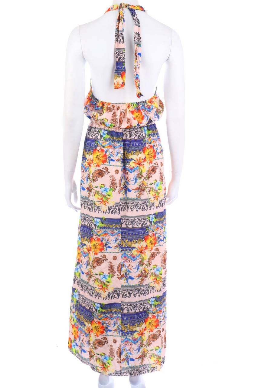 Carou Ohne Label Neckholder-Maxi-Kleid mit Blumen-Print Letzte 3 Tage
