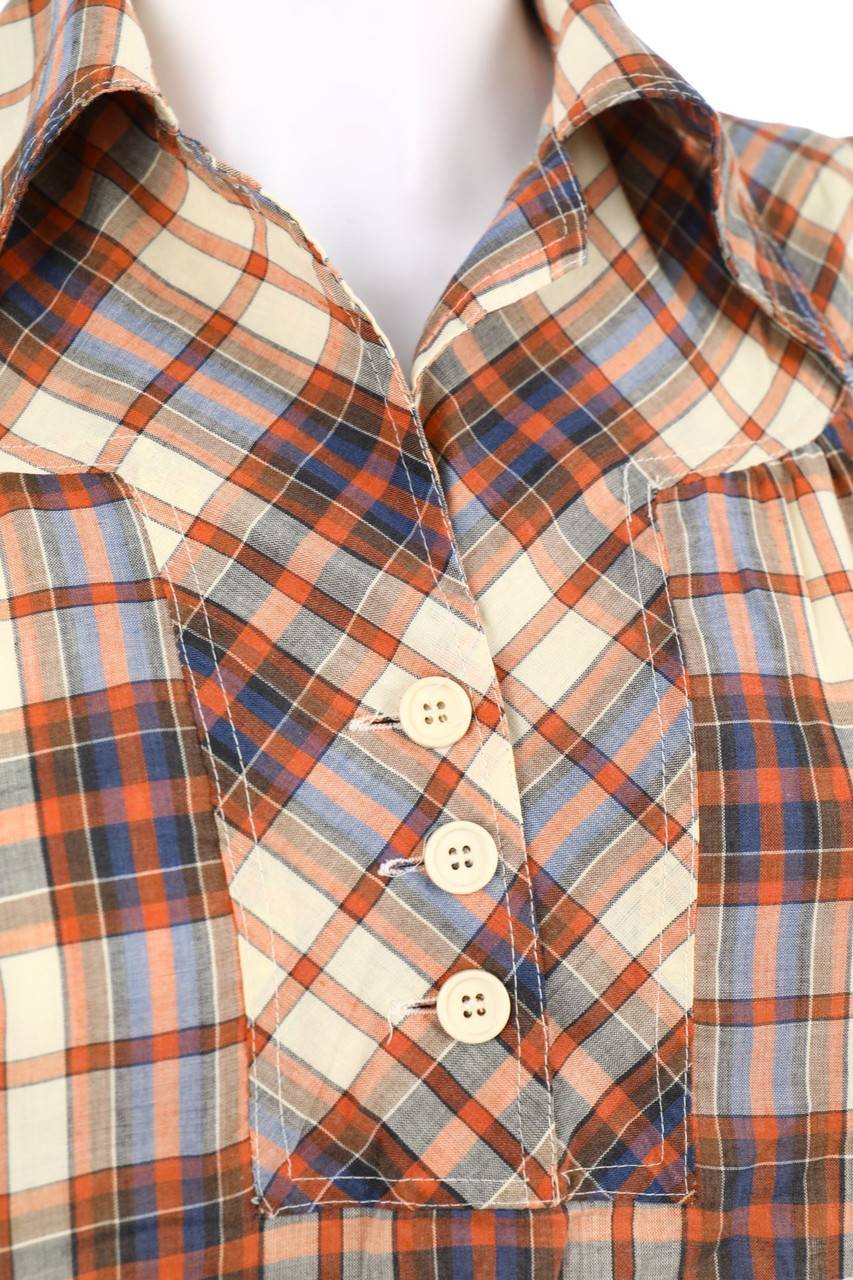 Carou VINTAGE Bluse mit Tartan-Muster Nur noch ein Tag übrig