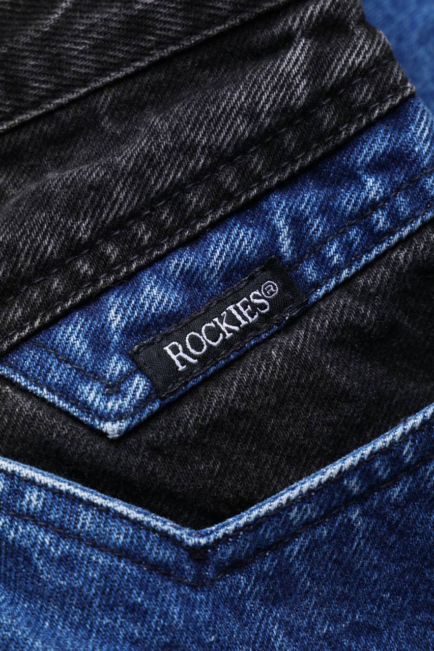 Carou ROCKIES Raw Denim Straight Cut Jeans mit Logo-Patch Letzte 3 Tage