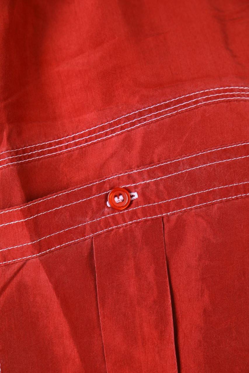 Carou VINTAGE Kurzarm-Hemd Casual uni aus Seide mit aufgesetzten Taschen Letzter Tag