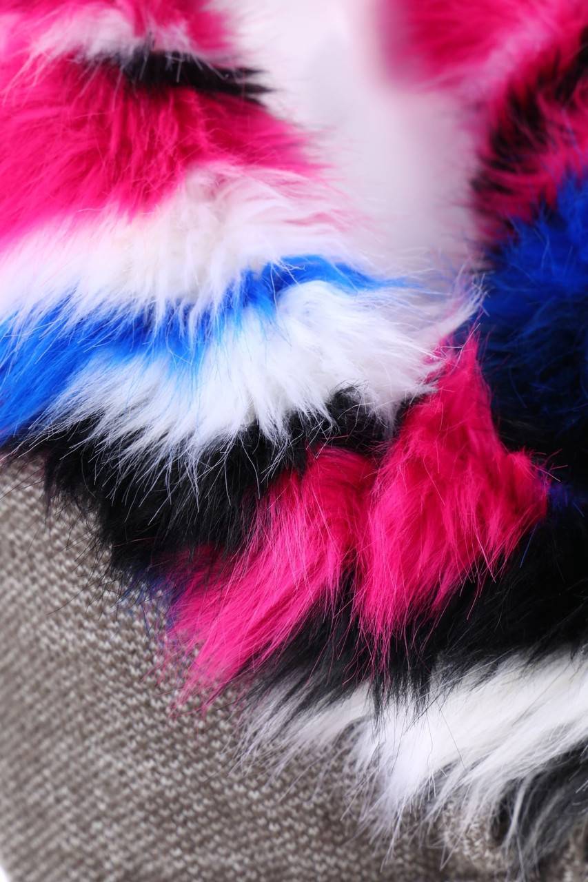 Carou Ohne Label Wickel-Cardigan mit Fake Fur-Besatz Tägliche Deals