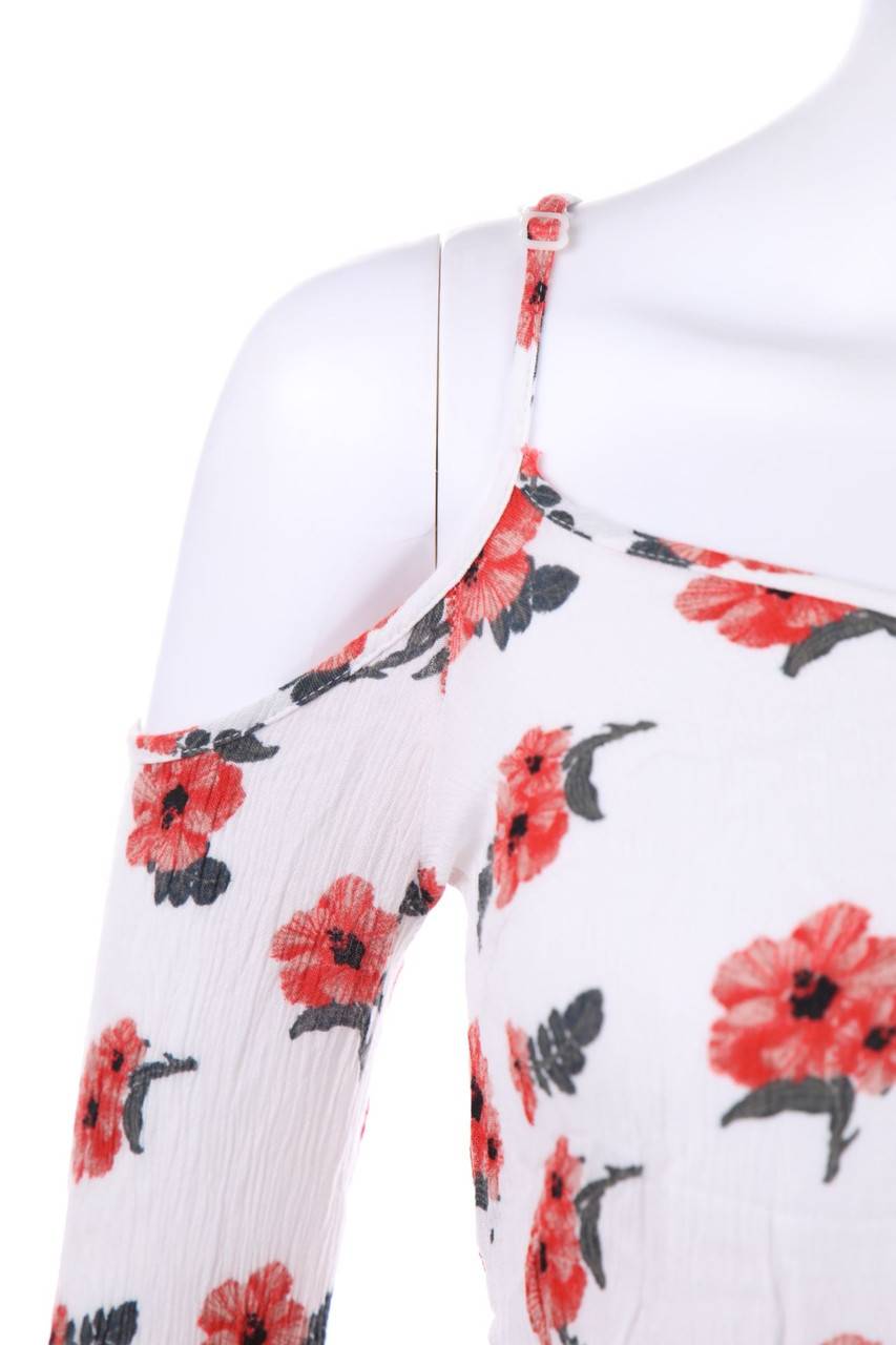 Carou RAINBOW Cold-Shoulder-Bluse mit floralem Muster Flash Sale