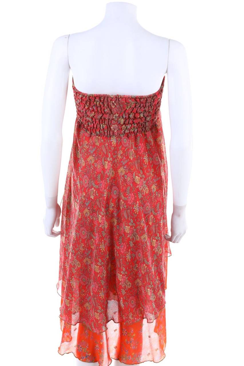 Carou Ohne Label Seidenkleid mit Muster Nur noch ein Tag übrig