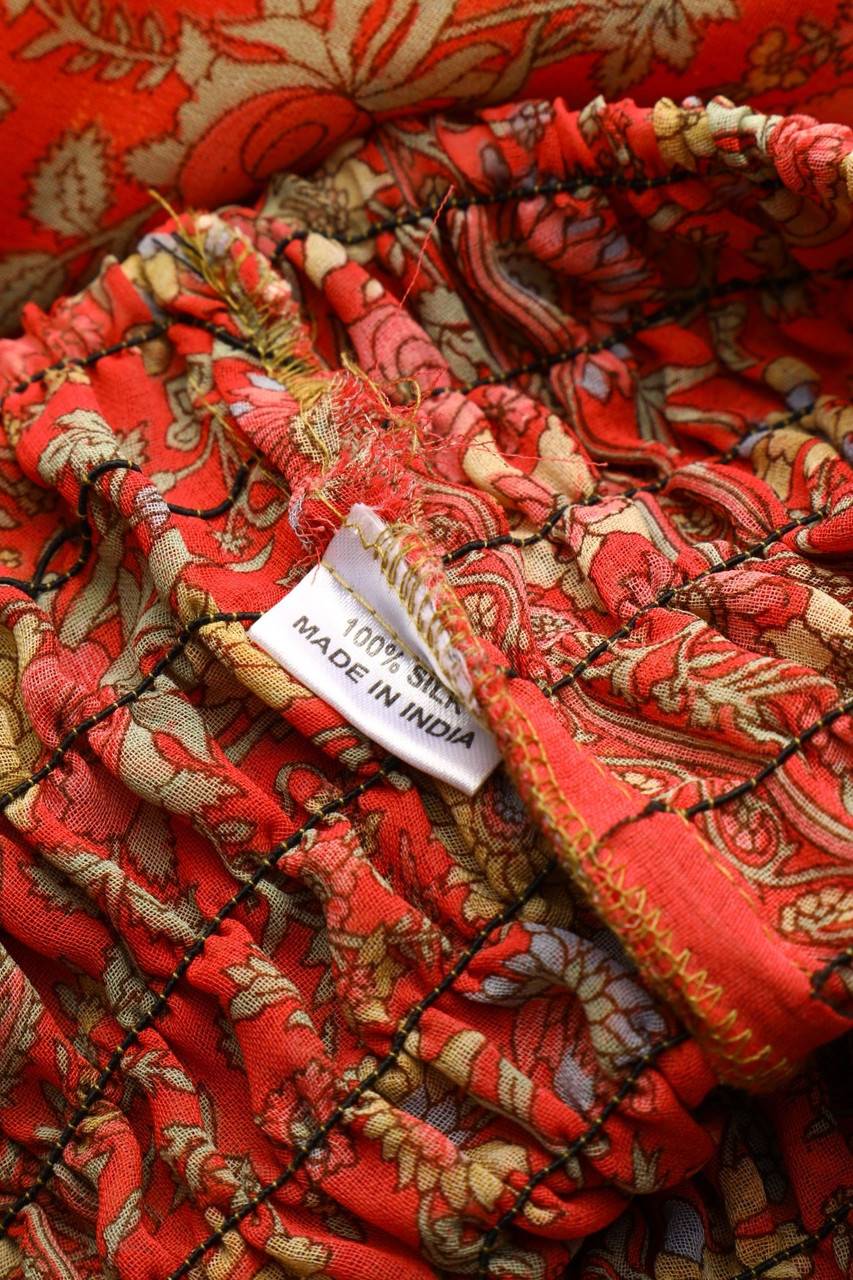 Carou Ohne Label Seidenkleid mit Muster Nur noch ein Tag übrig