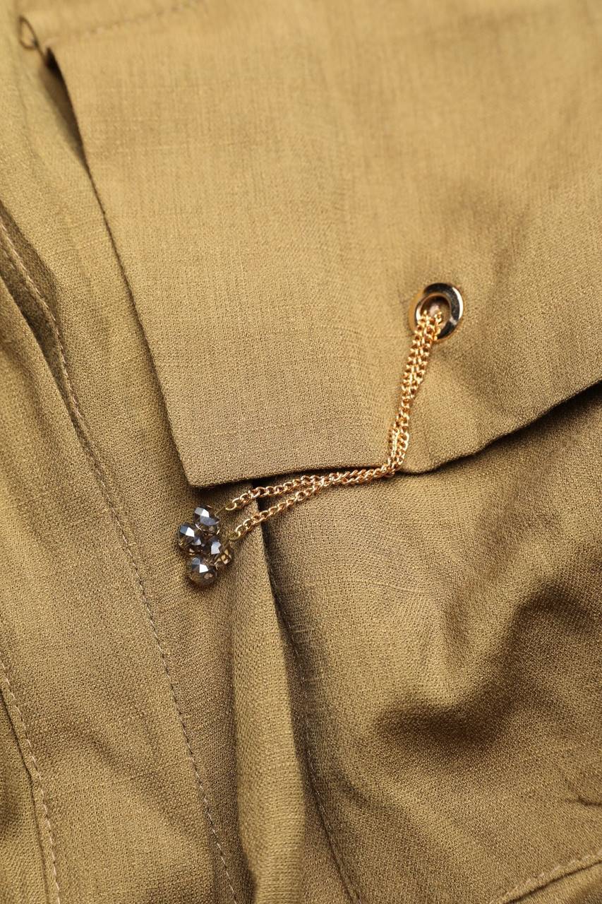 Carou Ohne Label Midikleid mit Applikationen Kostenloser Versand