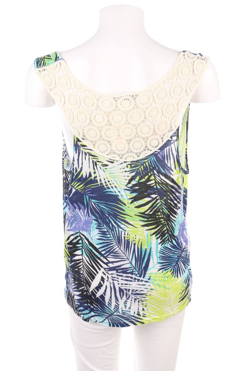 Carou maddison Top aus Viskose mit Tropical Print mit Spitze Kostenlose Rückgabe