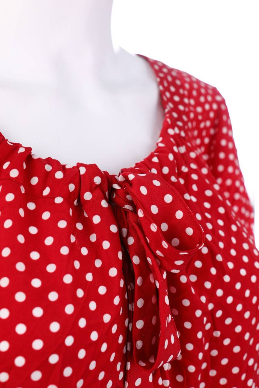 Carou TAIFUN Kurzarm-Bluse mit Polka Dots Letzter Tag