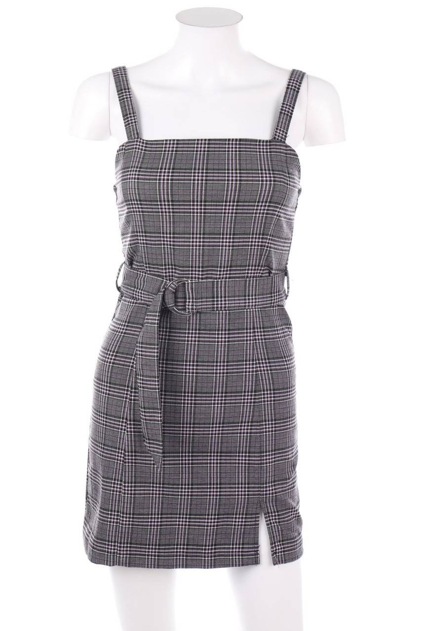 Carou PULL&BEAR Karo-Minikleid mit Gürtel
