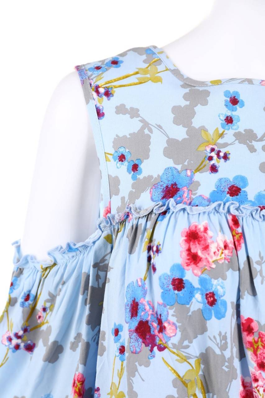 Carou RAINBOW Print-Bluse mit Cut-outs Räumungsverkauf