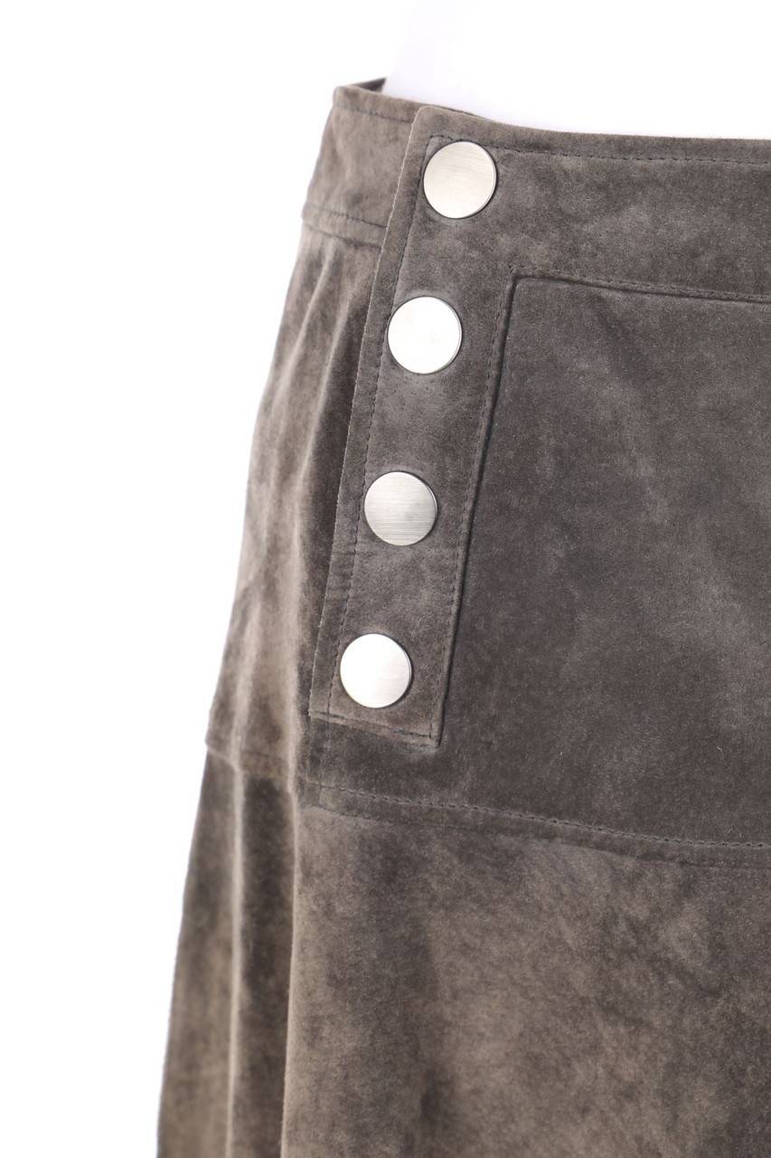 Carou HALLHUBER Lederrock im 70s-Style mit Schmuck-Knöpfen Neueste Stile