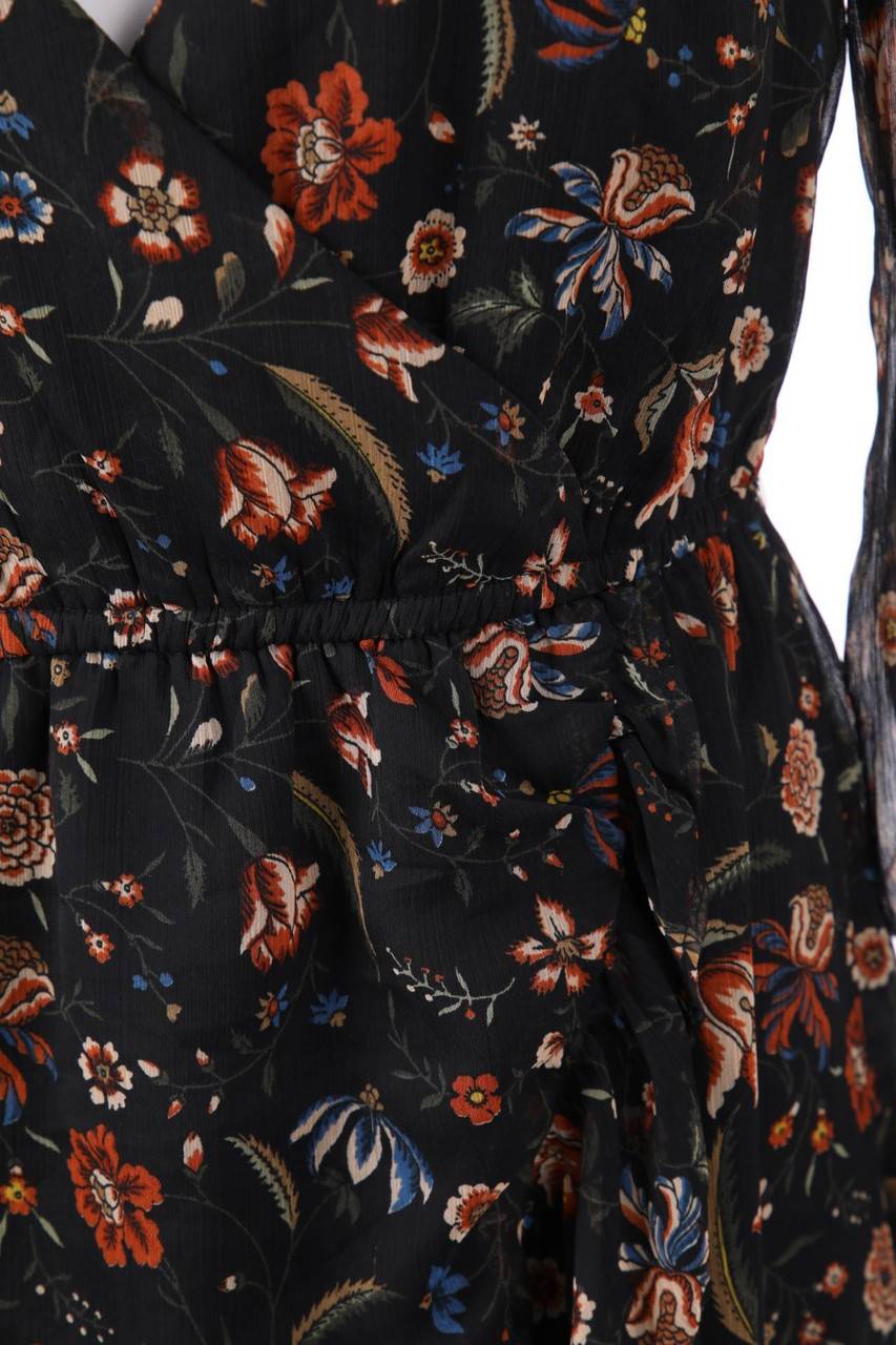 Carou Pepe Jeans Chiffon-Midikleid in Wickel-Optik mit floralem Muster Sonderangebot der Fabrik