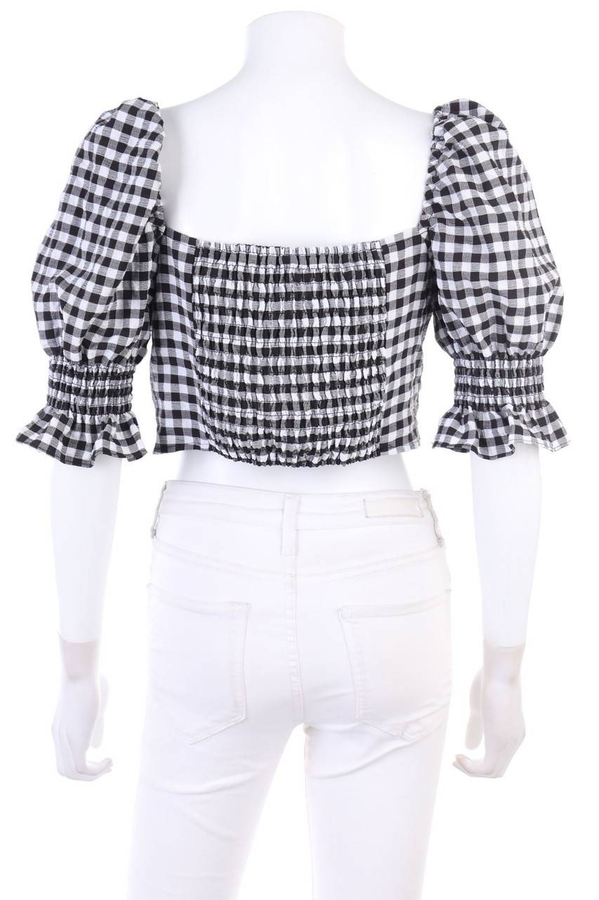 Carou H&M DIVIDED Cropped-Kurzarm-Bluse mit Puffärmeln Limitierter Zeitrabatt