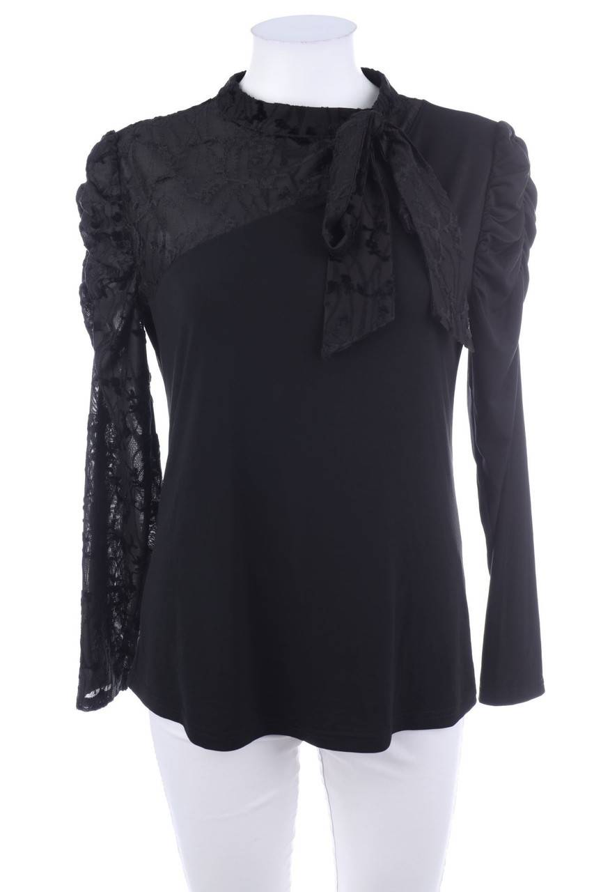 Carou orsay Longsleeve-Shirt mit floralem Muster mit Schleife Bis zu 60% Rabatt