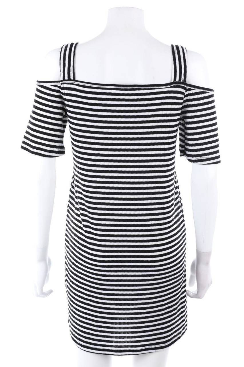Carou Ohne Label Cold-Shoulder-Streifen-Minikleid mit Knöpfen zollfrei