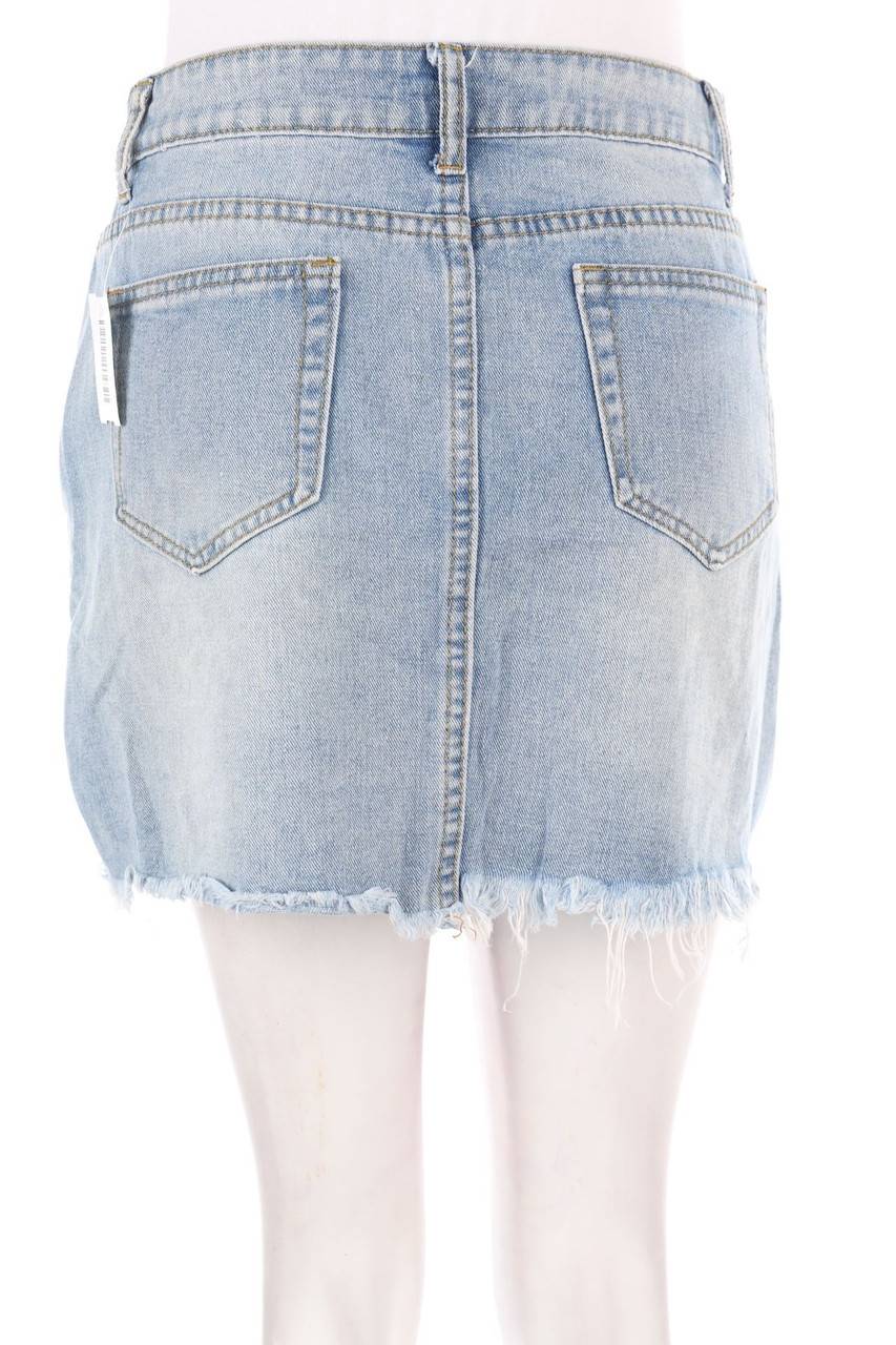 Carou SHEIN Destroyed-Mini-Jeansrock Online Shopping