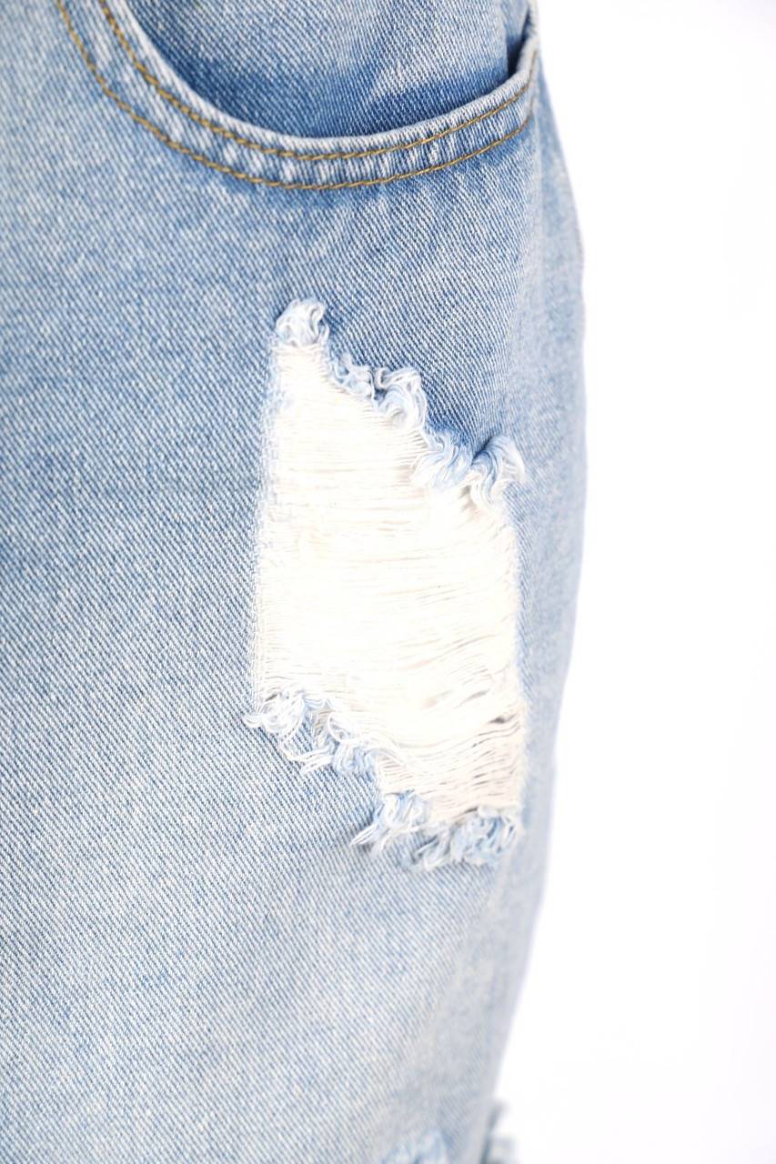 Carou SHEIN Destroyed-Mini-Jeansrock Online Shopping