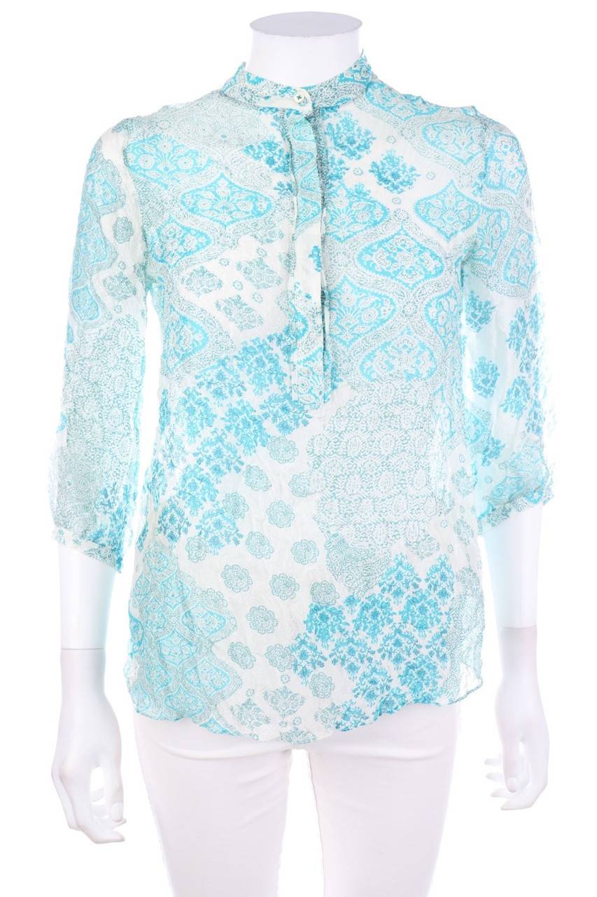 Carou Massimo Dutti Seiden-Bluse mit floralem Muster