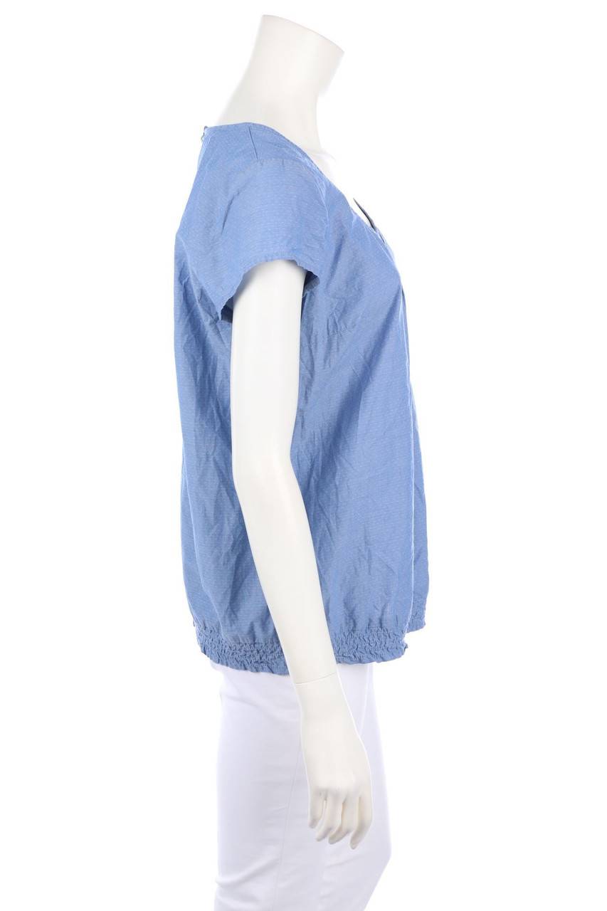 Carou OPUS Kurzarm-Bluse mit Smok-Details Weihnachtsangebot