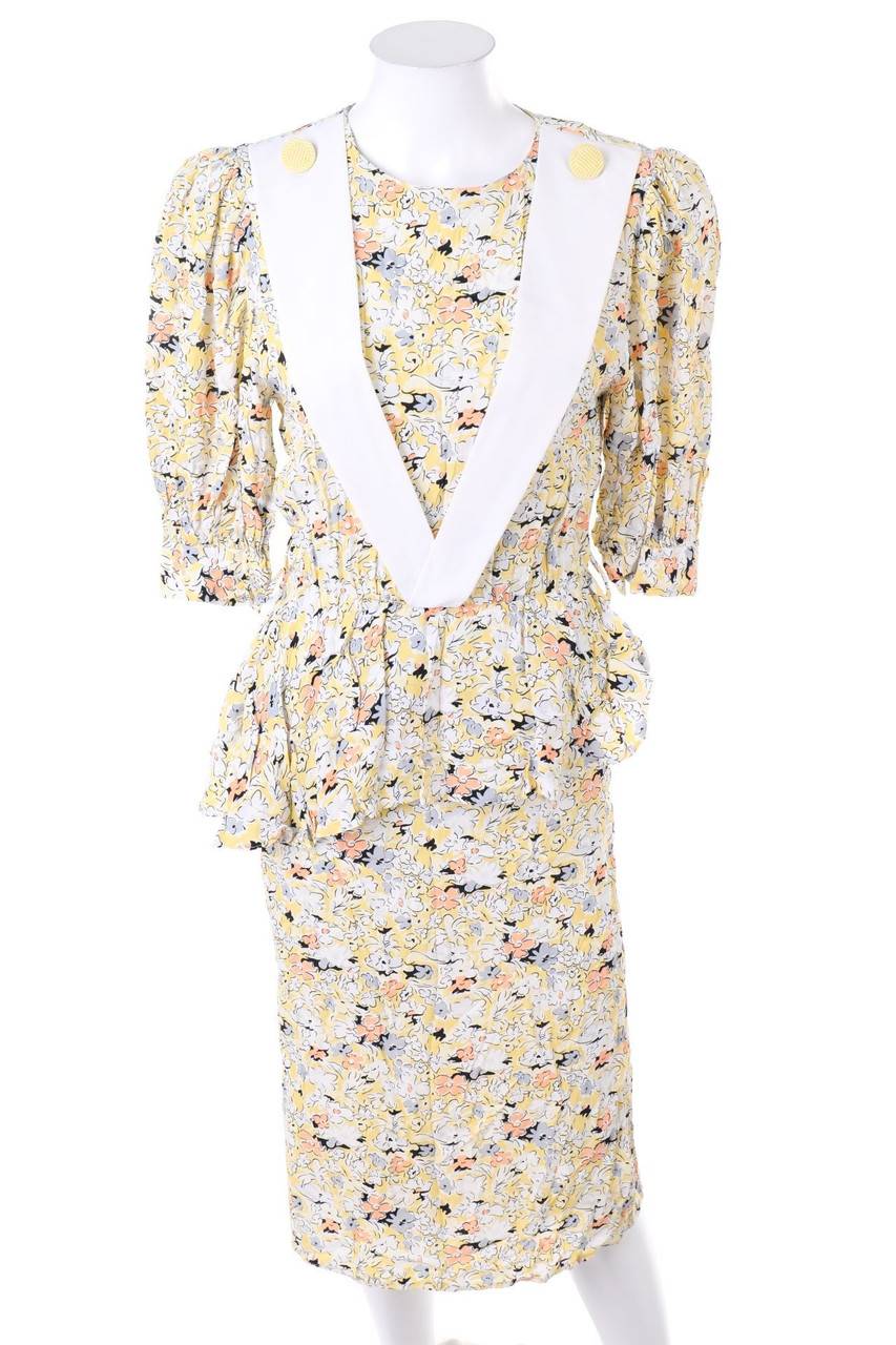 Carou VINTAGE Vintage-Midikleid mit Blumen-Print 50% Rabatt für begrenzte Zeit