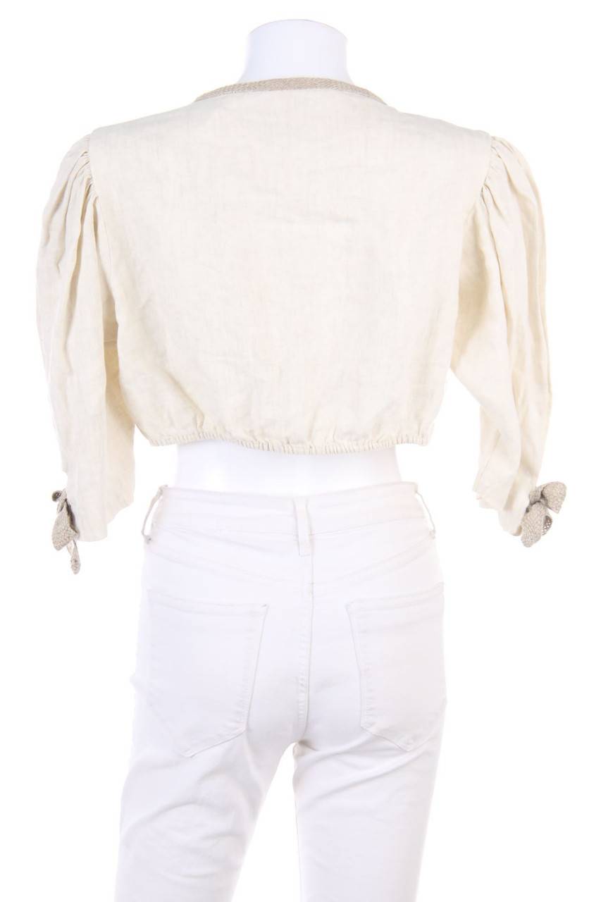 Carou SPORTALM KITZBÜHEL Cropped-Trachten-Bluse aus Leinen 50% Rabatt für begrenzte Zeit