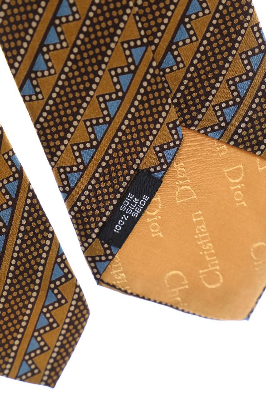 Carou Christian Dior MONSIEUR Seiden-Krawatte mit Geo-Print Saisonschlussverkauf