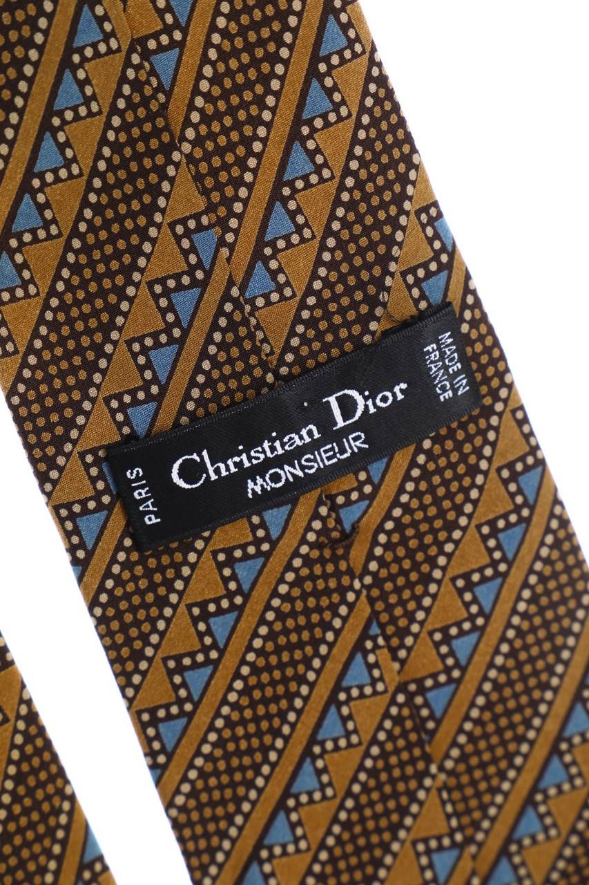 Carou Christian Dior MONSIEUR Seiden-Krawatte mit Geo-Print Saisonschlussverkauf