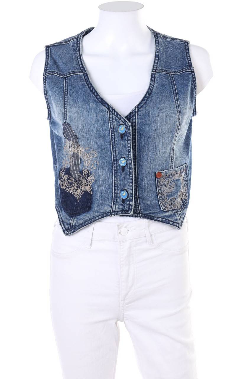 Carou Lois Denim-Weste mit Stickereien Bis zu 55% Rabatt