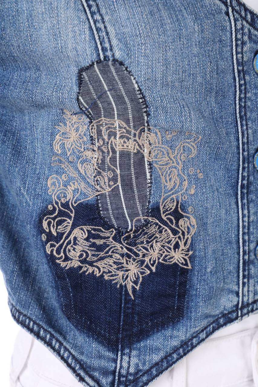Carou Lois Denim-Weste mit Stickereien Bis zu 55% Rabatt