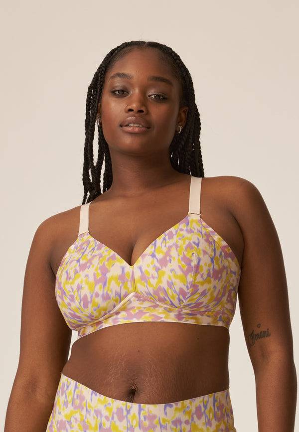 Naturana Soft-BH mit Side Smoother Effekt - Smoked Orchid Print Valentinstagsangebot