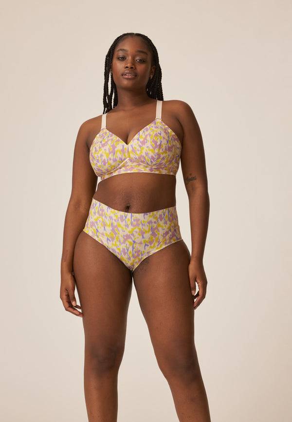 Naturana Soft-BH mit Side Smoother Effekt - Smoked Orchid Print Valentinstagsangebot