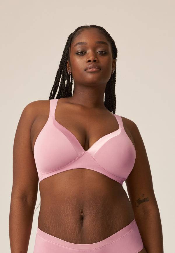 Naturana Bügelloser BH mit Schale und Glanzband - Smoked Orchid Online Outlet