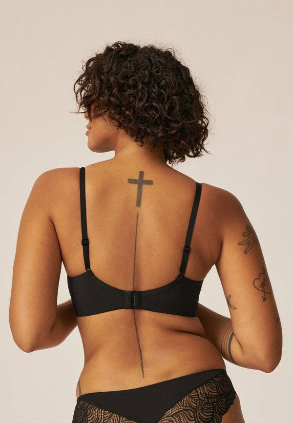 Naturana Soft-BH mit Schale und Spitze - Schwarz Räumungsverkauf