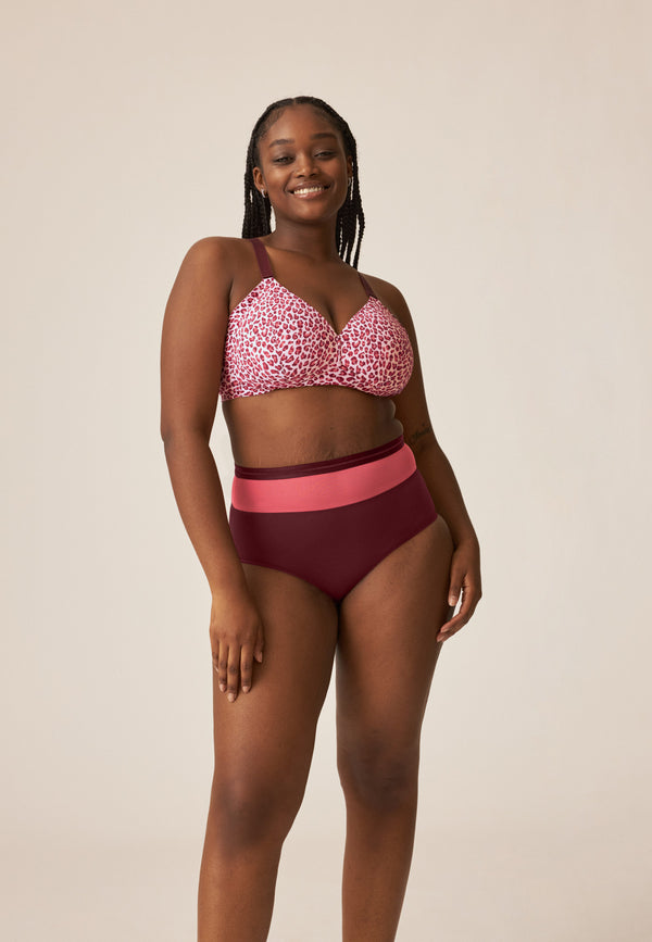 Naturana Soft-BH mit Side Smoother Effekt - Leo Print Red Kauf eins, bekomm eins gratis