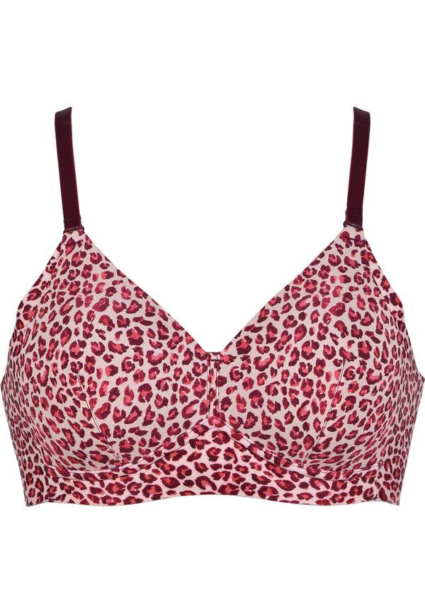 Naturana Soft-BH mit Side Smoother Effekt - Leo Print Red Kauf eins, bekomm eins gratis