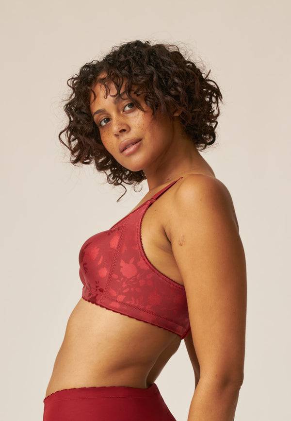 Naturana Minimizer Soft-BH in Blumenmuster - Deep Claret Sonderangebote