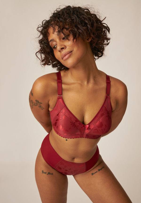 Naturana Minimizer Soft-BH in Blumenmuster - Deep Claret Sonderangebote
