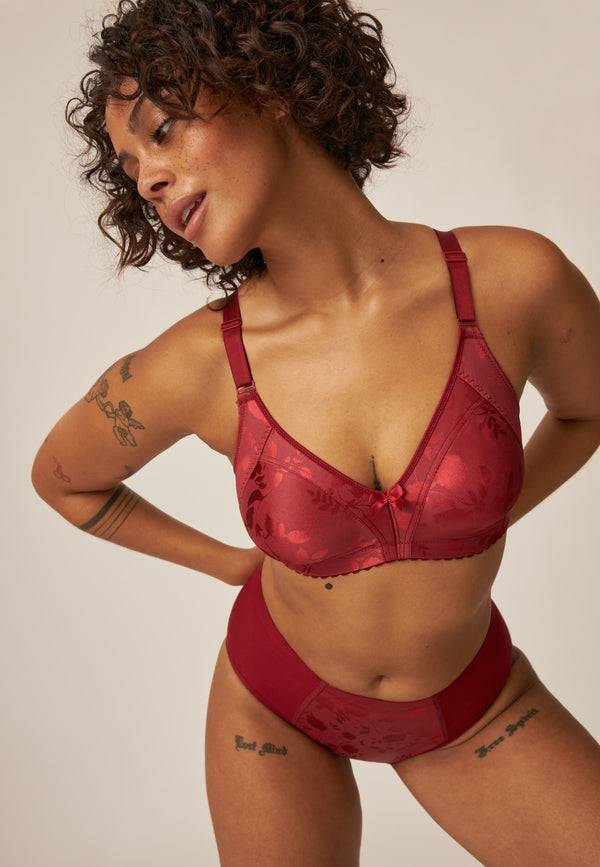 Naturana Minimizer Slip im Blumenmuster - Deep Claret Discount Store für neue Produkte