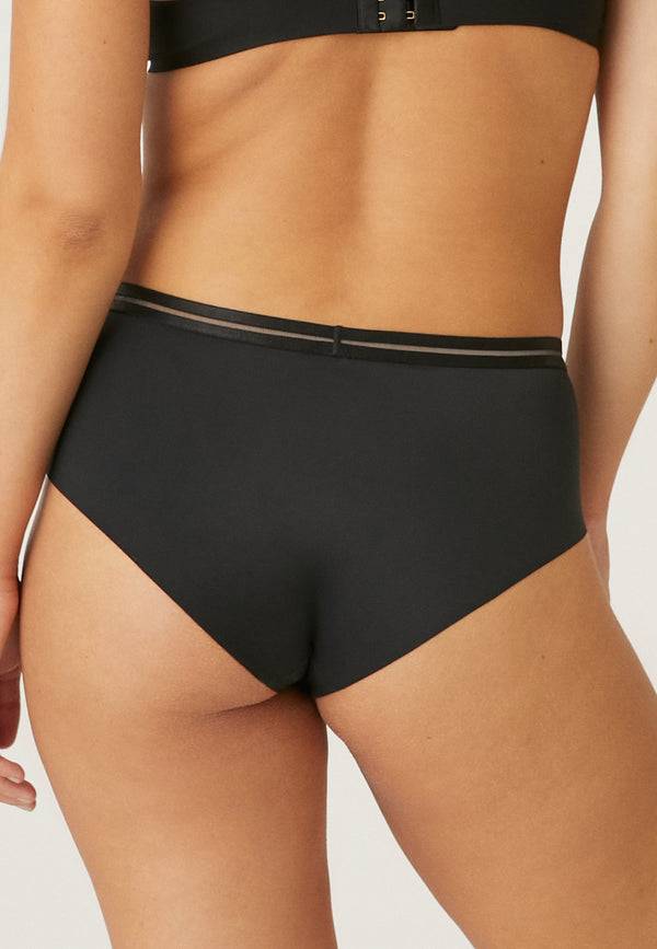 Naturana Clean Cut Panty mit Mesh-Details - Schwarz Super Rabatt