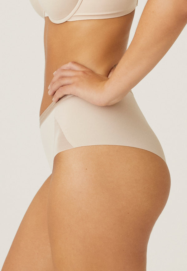 Naturana Clean Cut Panty mit Mesh-Details - Light Beige Riesige Rabatte