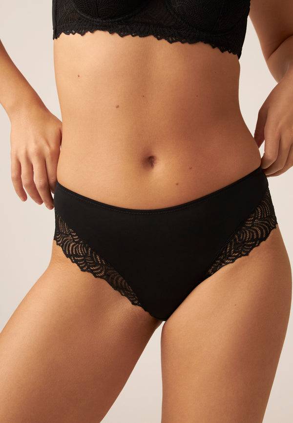 Naturana Panty mit Spitzendetails - Schwarz Fabrikladen