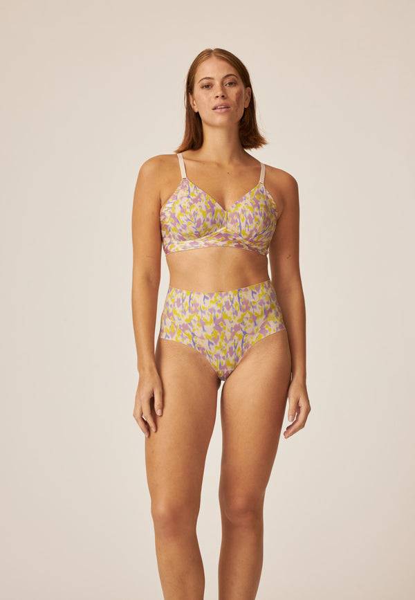 Naturana High Waist Slip mit leichtem Shape-Effekt - Smoked Orchid Print Im Verkauf