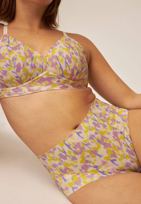 Naturana High Waist Slip mit leichtem Shape-Effekt - Smoked Orchid Print Im Verkauf