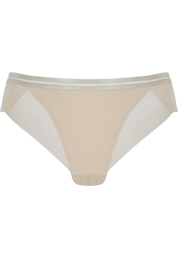 Naturana Clean Cut Slip mit Mesh-Details - Light Beige Auslauf
