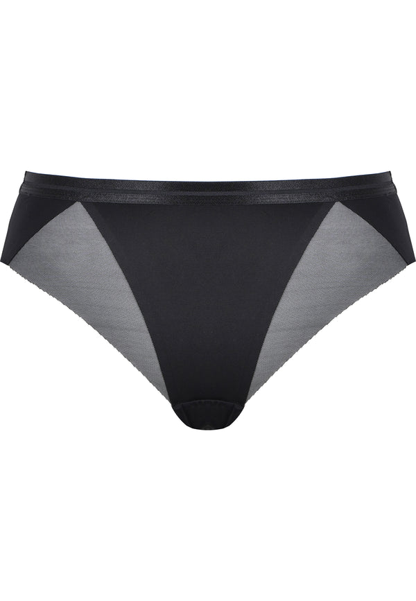 Naturana Clean Cut Slip mit Mesh-Details - Schwarz Verkauf