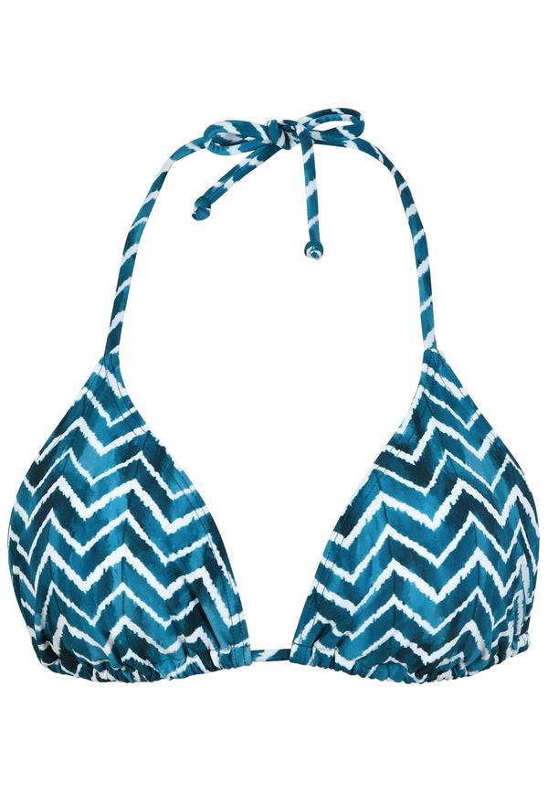 Naturana Bikini-Oberteil The Zig-Zag mit Schale - Smaragd-Ecru Kostenloser Versand