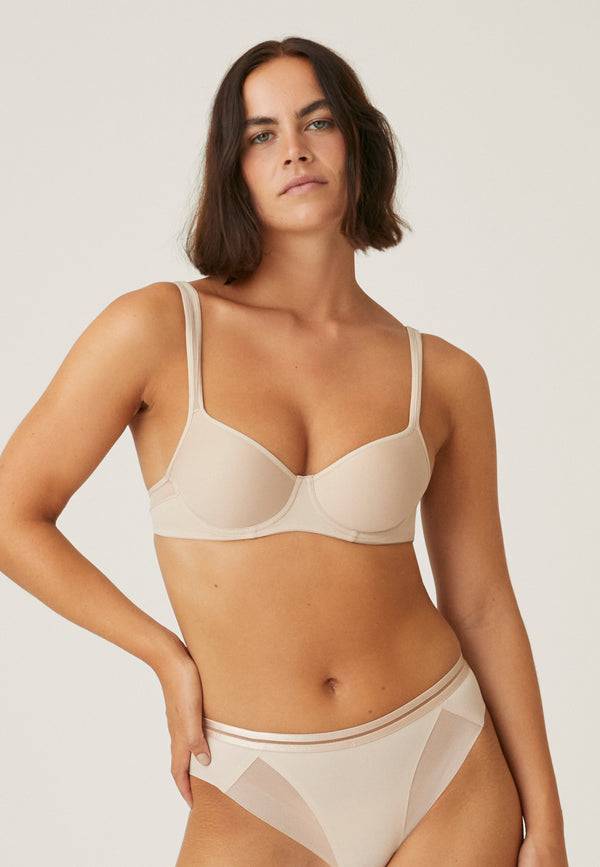 Naturana Spacer Bügel-BH mit Mesh Details - Light Beige Sonderangebote