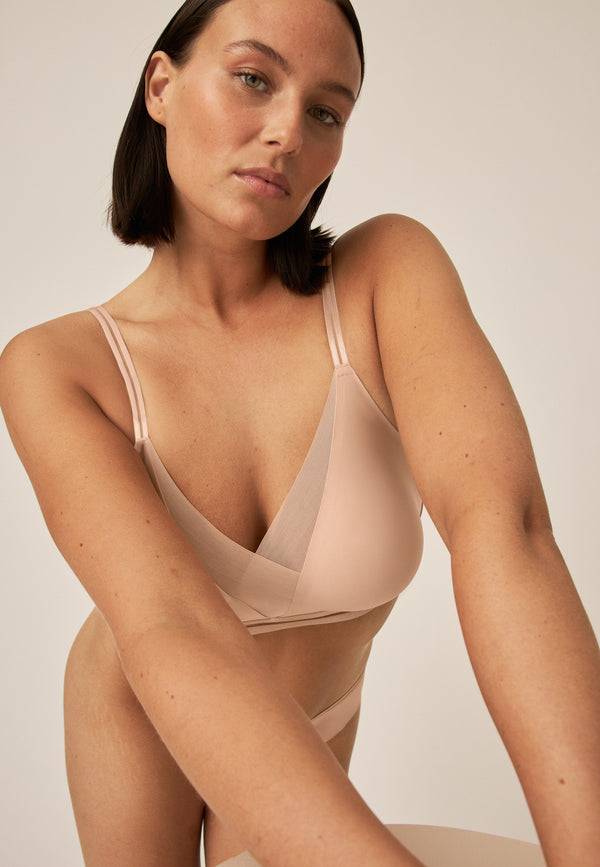 Naturana Softer Wohlfühl-BH mit Mesh-Details - Light Beige Tiefpreis